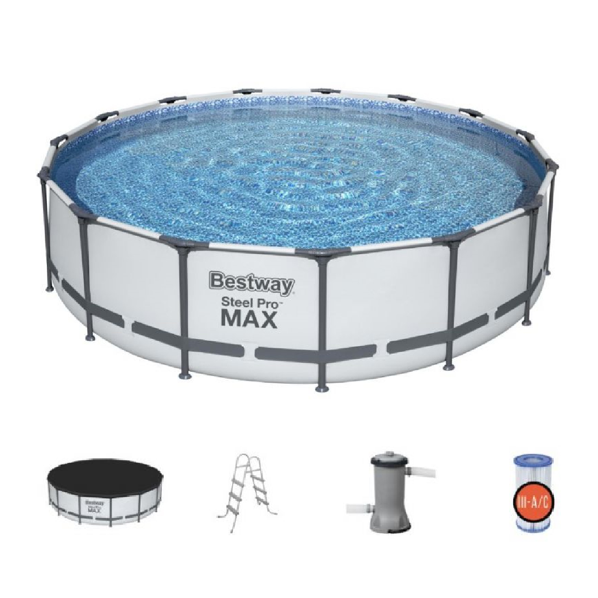 Alberca Estructural Bestway 56686 Gris Steel Pro MAX 4.57m x 1.07m