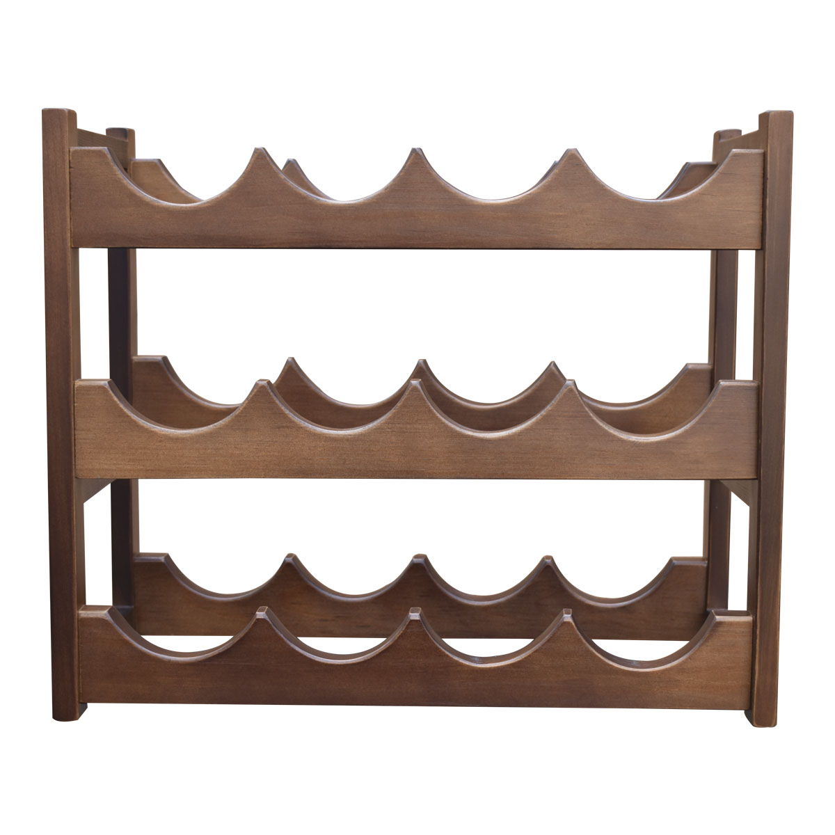 Cava de Madera Para 12 botellas color Nogal