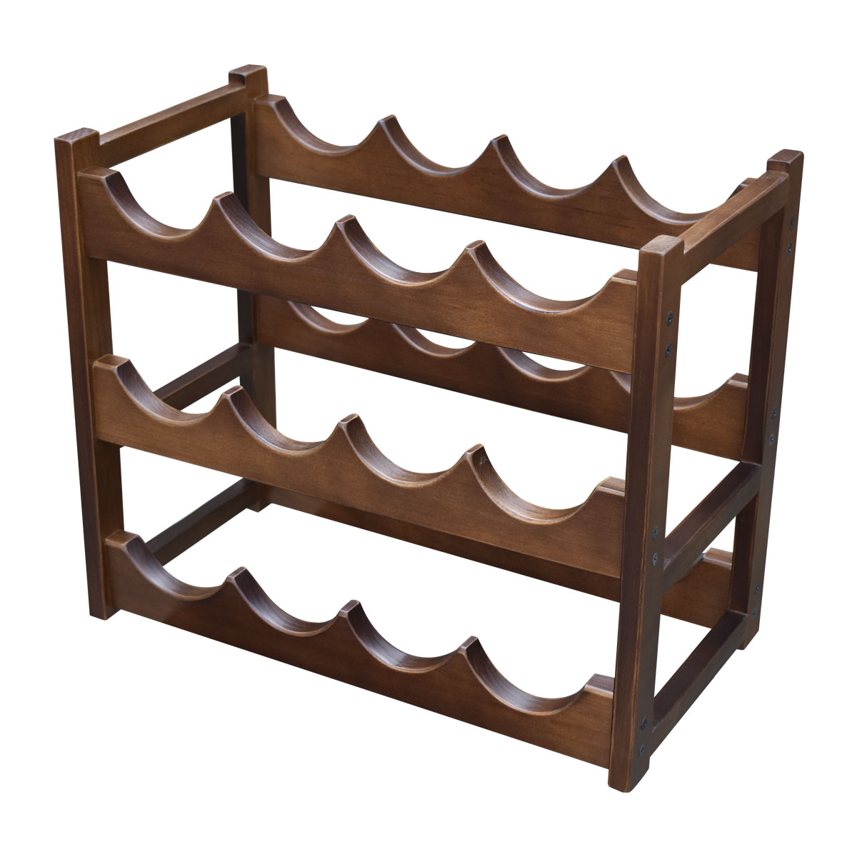 Cava de Madera Para 12 botellas color Nogal