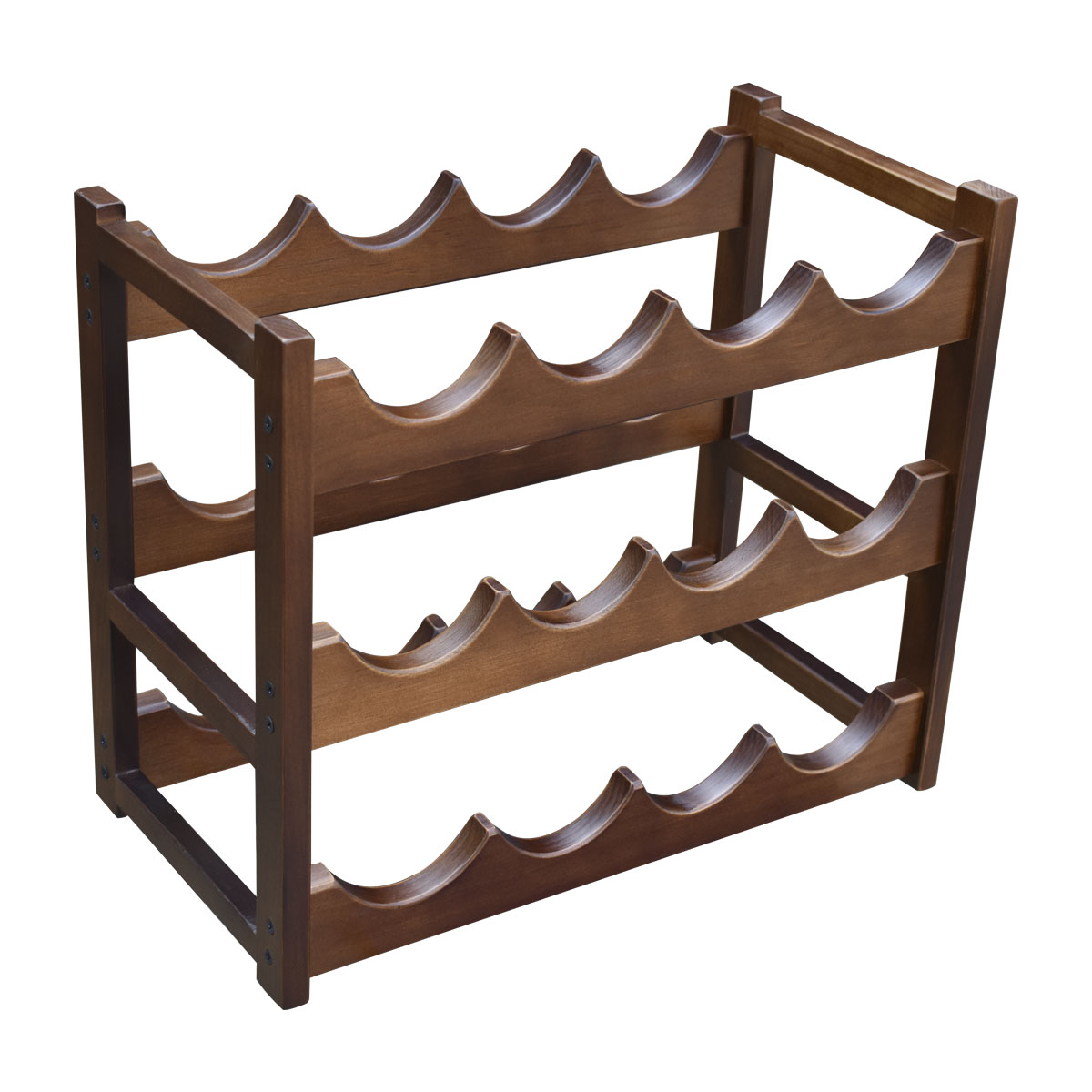 Cava de Madera Para 12 botellas color Nogal