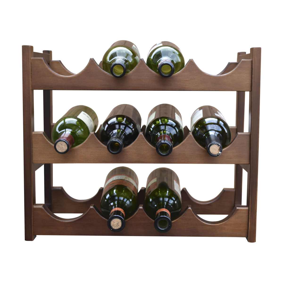 Cava de Madera Para 12 botellas color Nogal