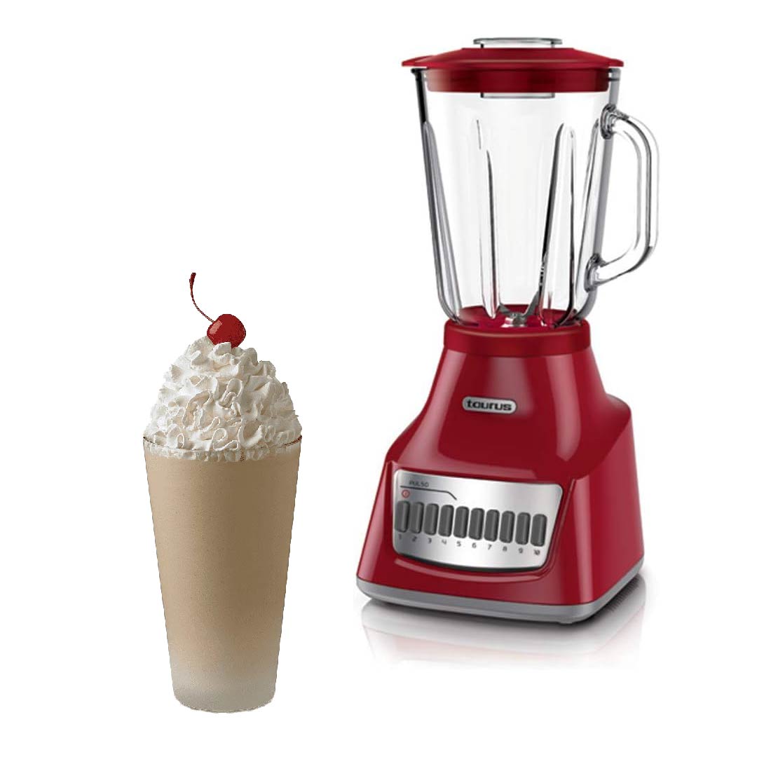 LICUADORA 10VEL 1.5LT VASO DE VIDRIO POTENZA ROUGE ROJA TAURUS