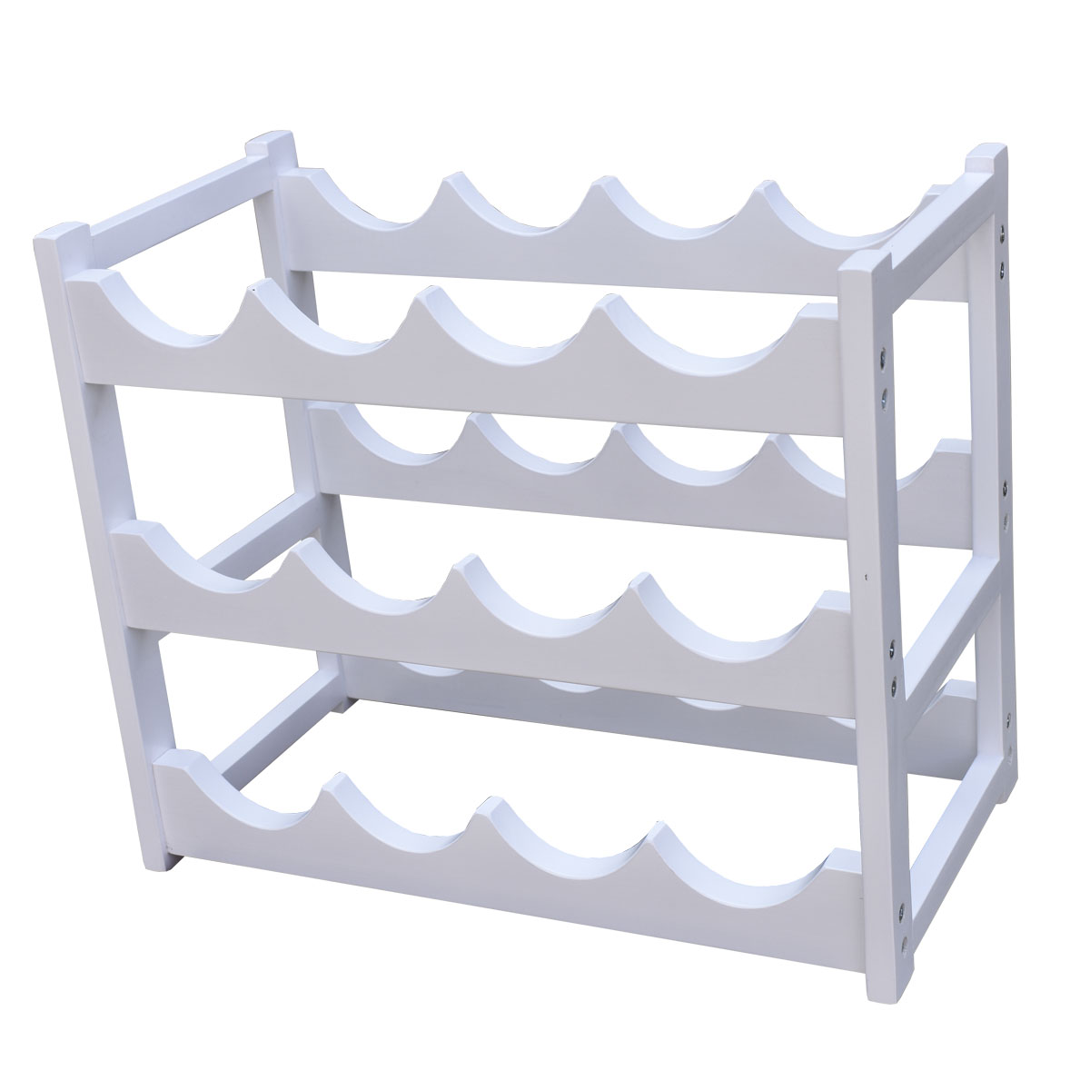 Cava de Madera Para 12 botellas color Blanco