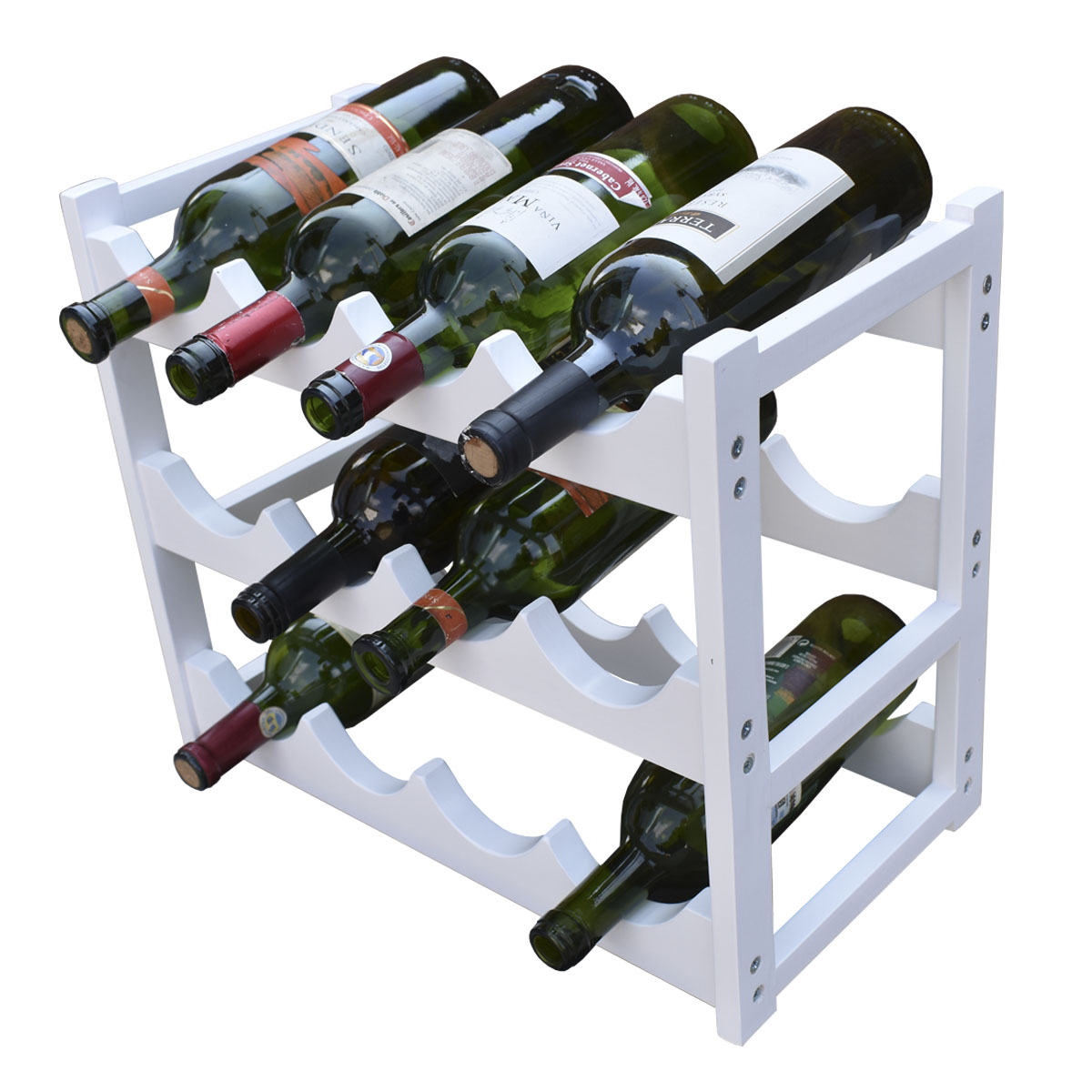 Cava de Madera Para 12 botellas color Blanco