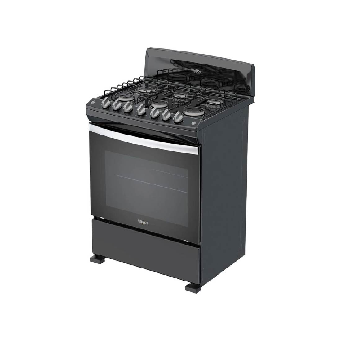 ESTUFA 30P DE PISO GAS LP 6 QUEMADORES NEGRO WHIRLPOOL