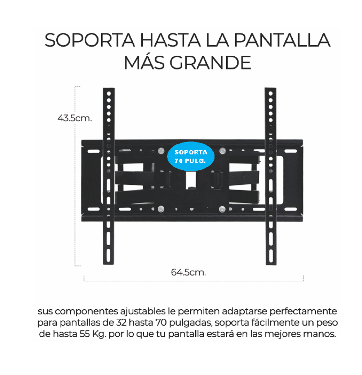 Base Soporte Para Pantalla Led/ Lcd/ Plasma De 65 Pulgadas Muy Resistente Y Reforzada