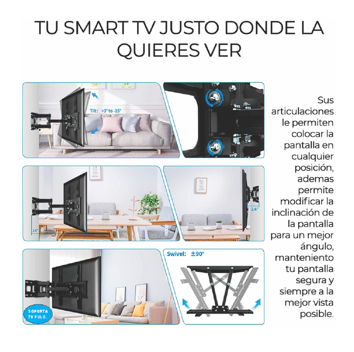 Base Soporte Para Pantalla Led/ Lcd/ Plasma De 65 Pulgadas Muy Resistente Y Reforzada
