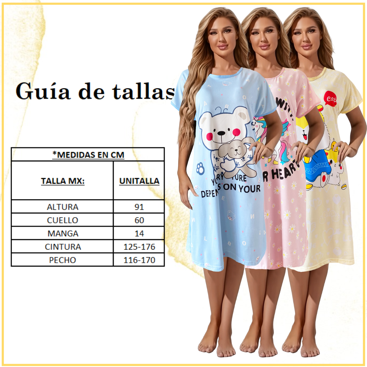 Pijama de Bata Para Dormir Dama Camisón Mujer