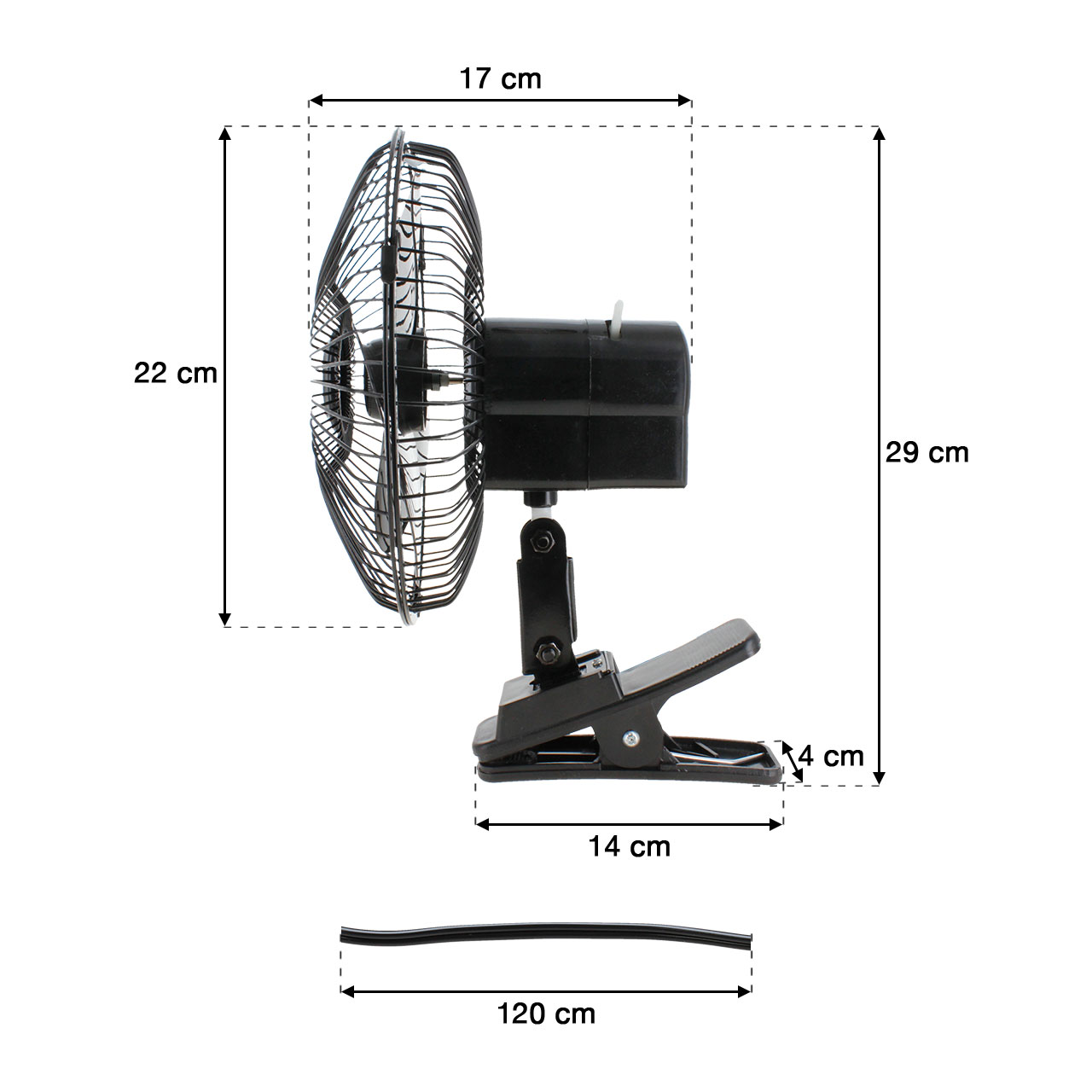 Ventilador 12v P/Automóvil Camioneta Encendedor 14cm