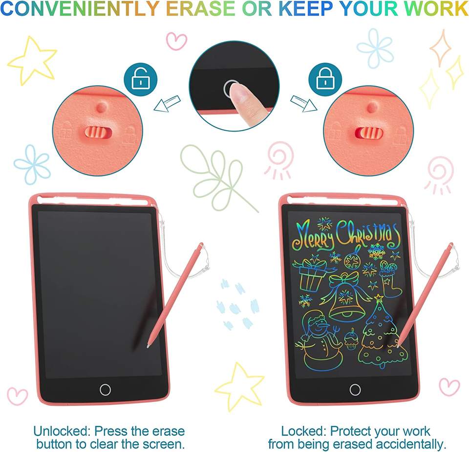 PIZARRÓN MÁGICO Infantil de 8.5 Pulgadas para Niños y Niñas, Juguete didactico, Tablero electronico Reutilizable ,Tipo Tablet para Notas, Dibujo, Escritura, Educativo y Portatil