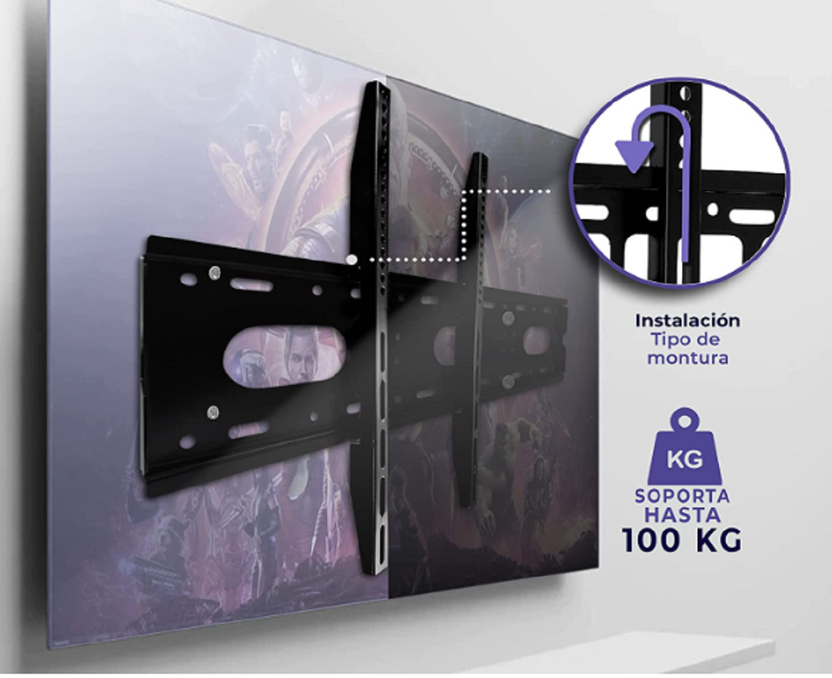 Soporte Base Metalica Fija Para Pantalla De 80 Pulgadas Reforzada Muy resistente