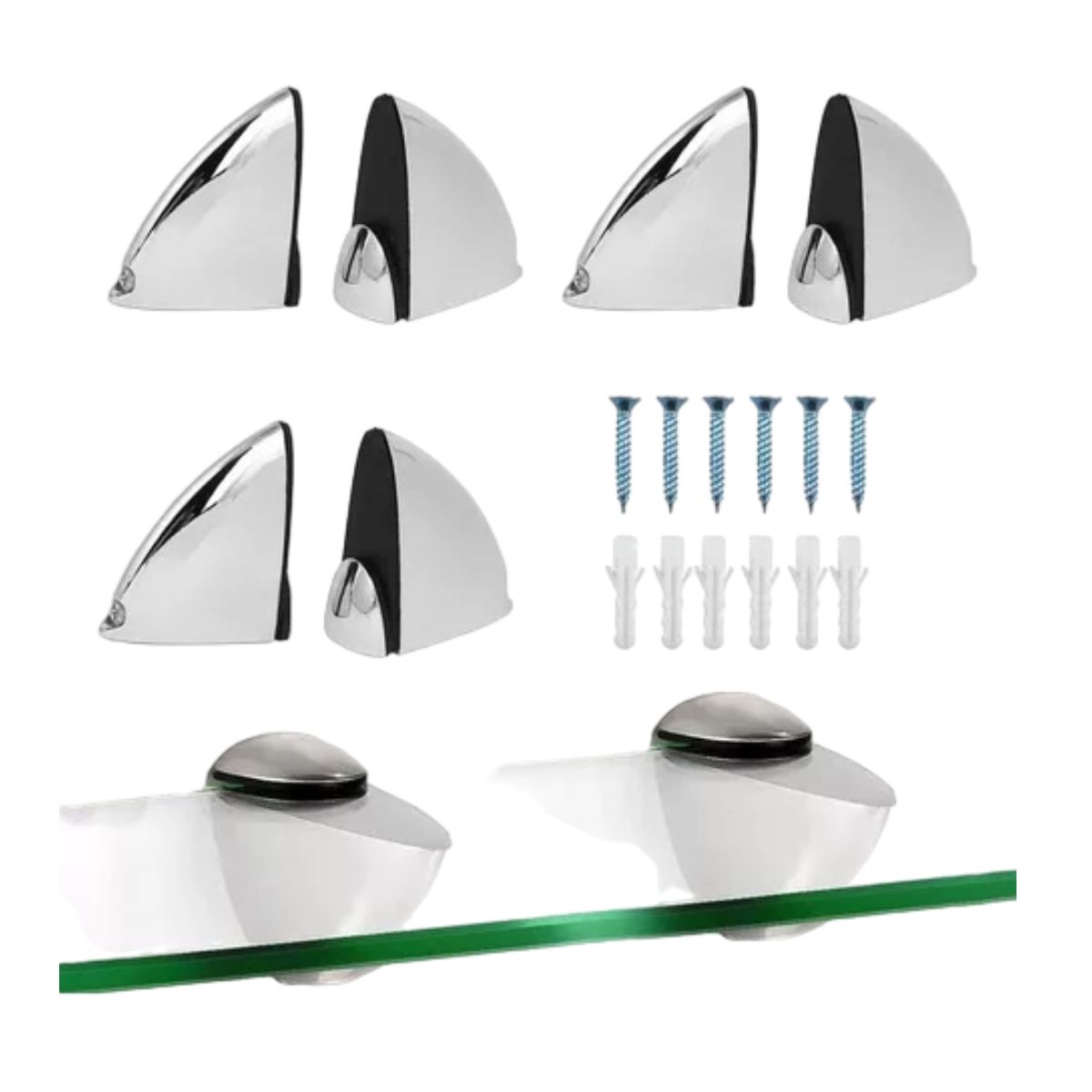 Pack 6 Pinzas Pelícanos Medianos Para Repisas Vidrio