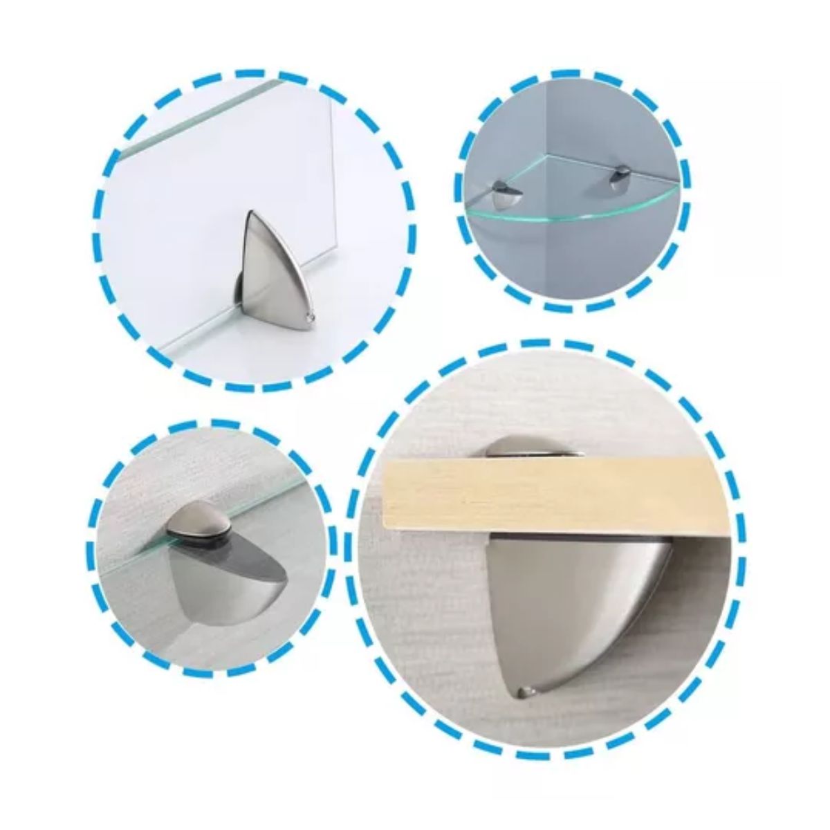 Pack 6 Pinzas Pelícanos Medianos Para Repisas Vidrio