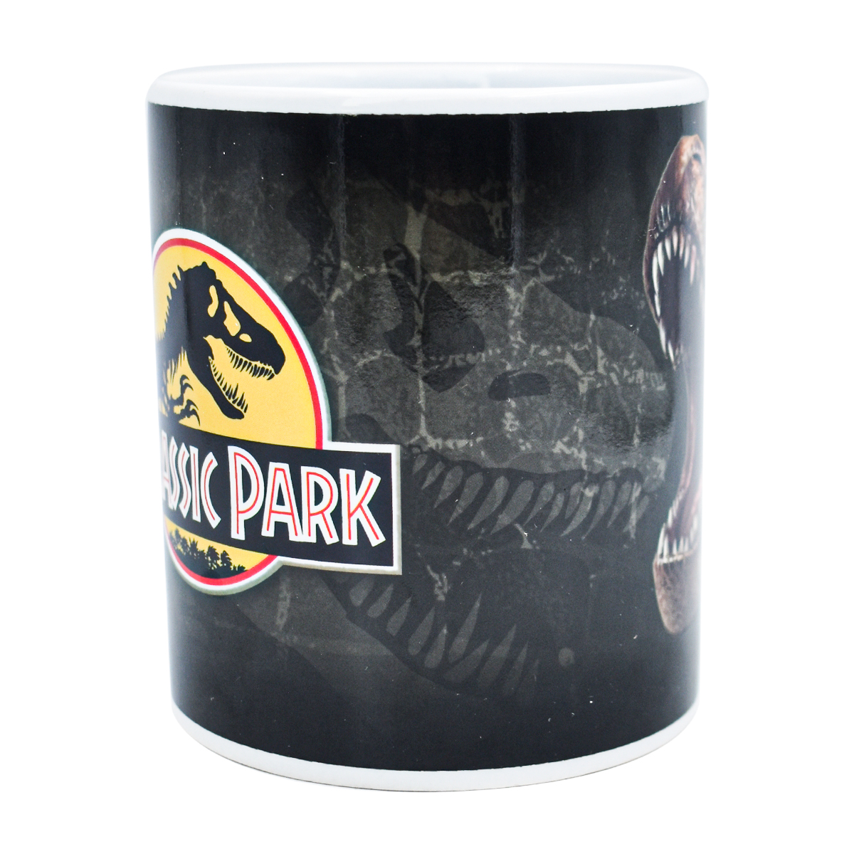 Fun Kids 1738-414 Taza Negra Mágica Cerámica Jurassic Park 30 Aniversario 325ml 