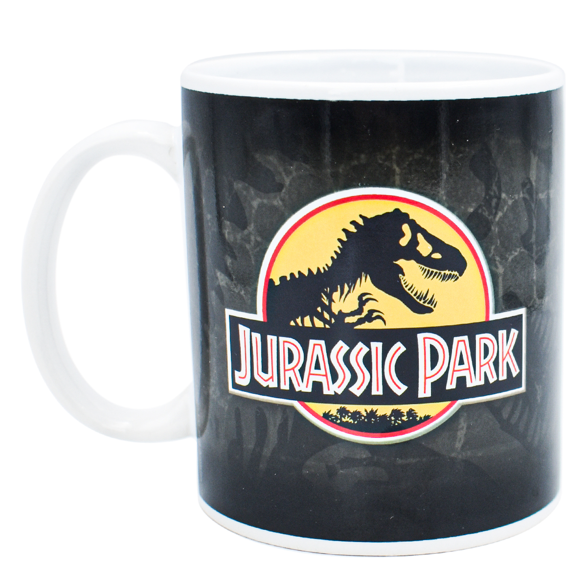 Fun Kids 1738-414 Taza Negra Mágica Cerámica Jurassic Park 30 Aniversario 325ml 