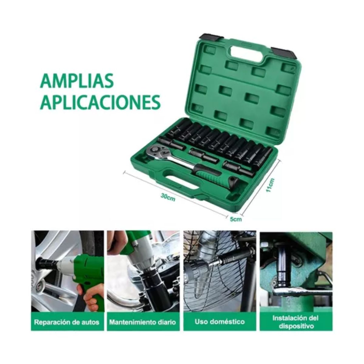 Kit De Llaves Vaso 1/2 Mecanica C/llave Carraca 14pz