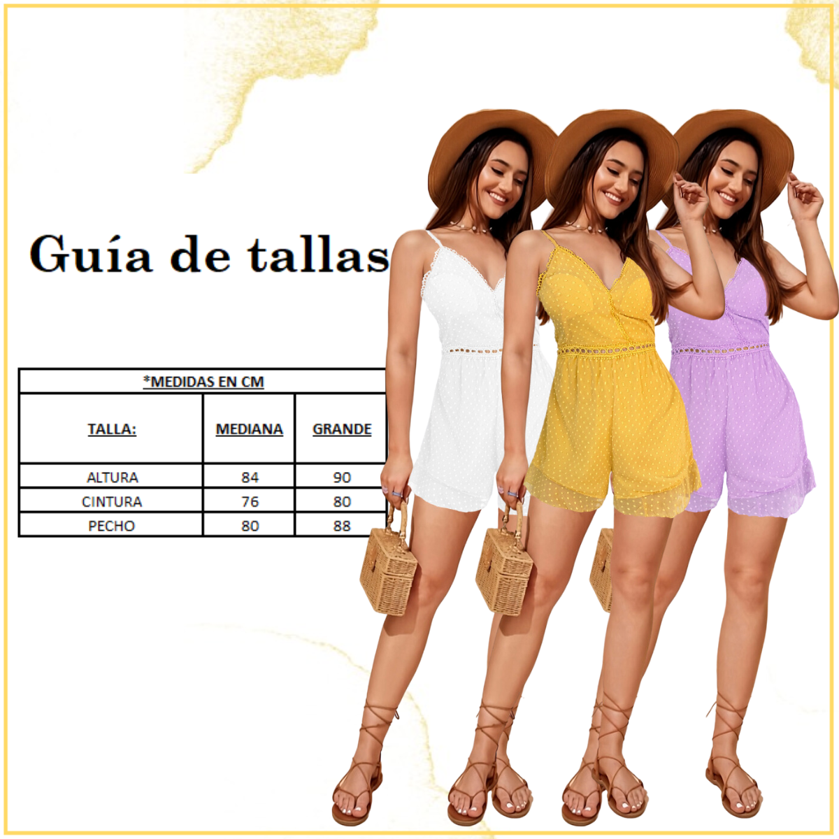 Blusa y short de una pieza, ligero y transpirable perfecto para la temporada. 