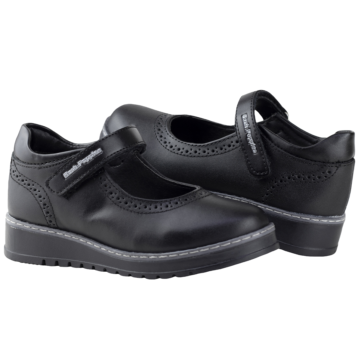 Zapatos Escolares Hush Puppies Juvenil Piel 1177 Negro 22-25