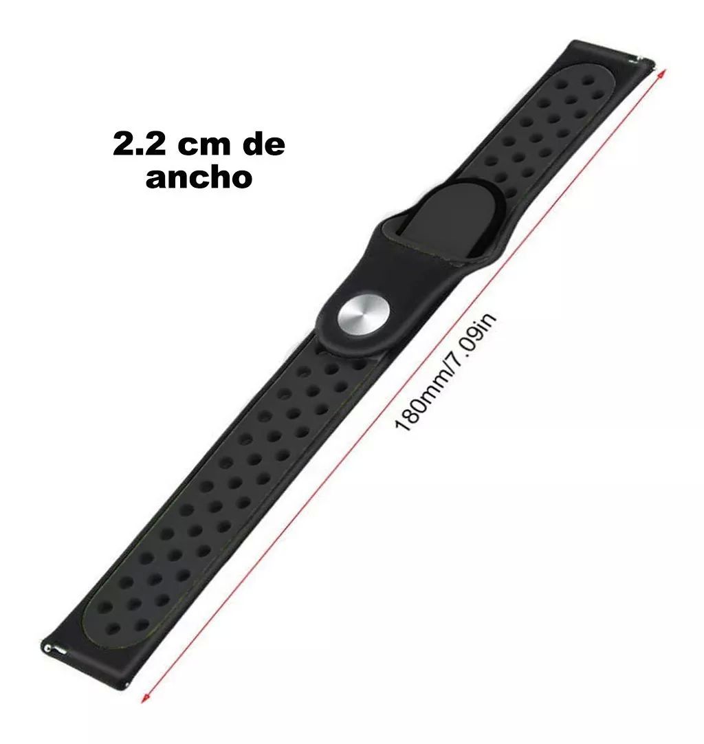 Correa Extensible Smartwatch Reloj Universal 2cm Deportivo Negra