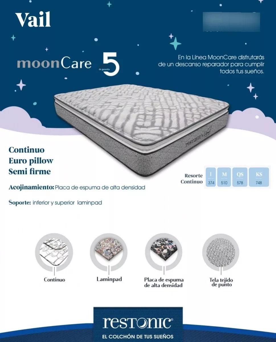 Paquete Colchon King Size Restonic Vail+almohada Spring Air