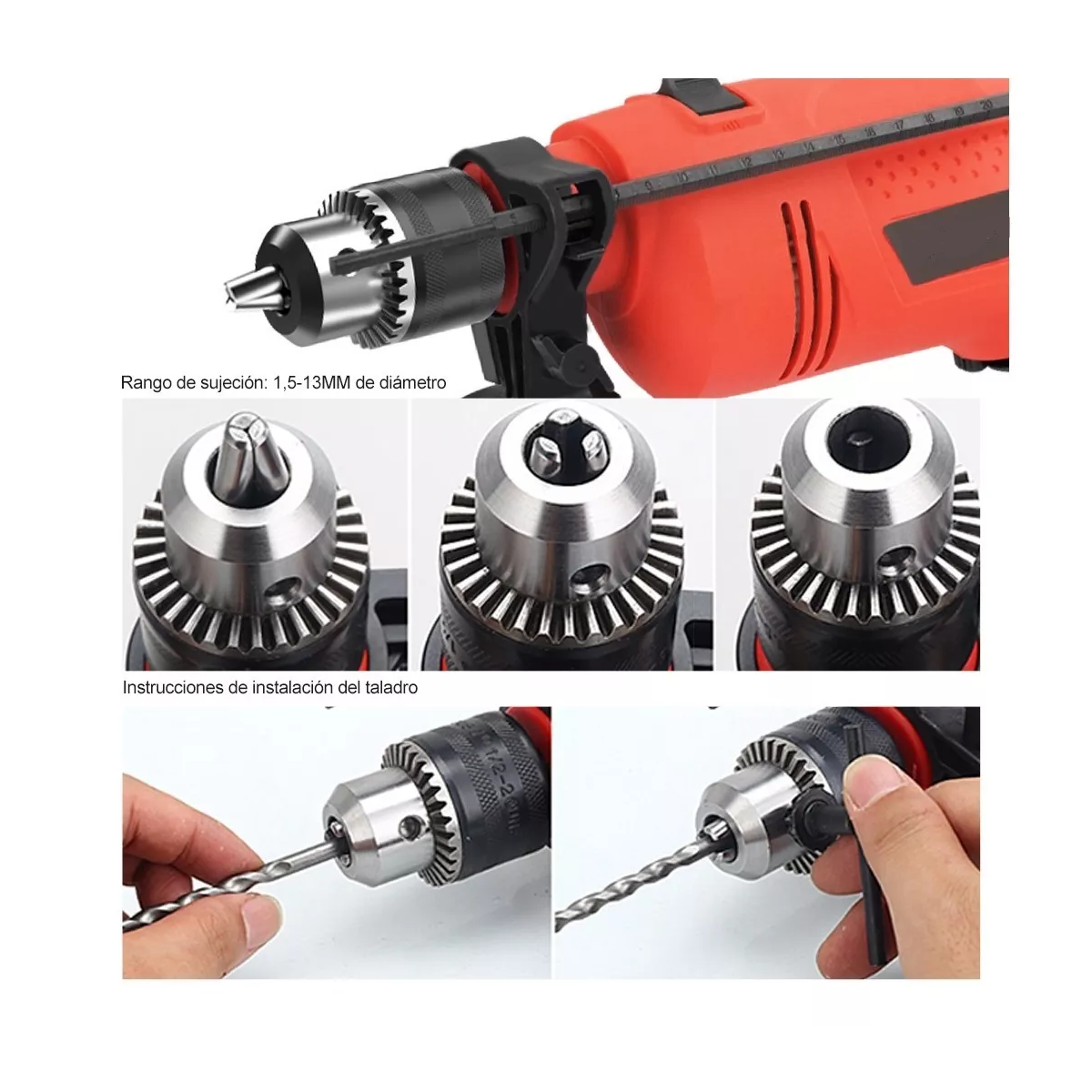 Taladro Rotomartillo 1/2'' Prof 710w Professional Set+brocas