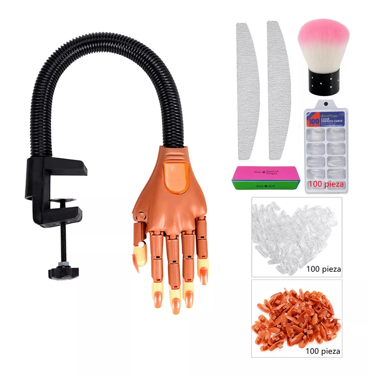 Mano Práctica Para Aplicación De Uñas Profesional 200 Tips