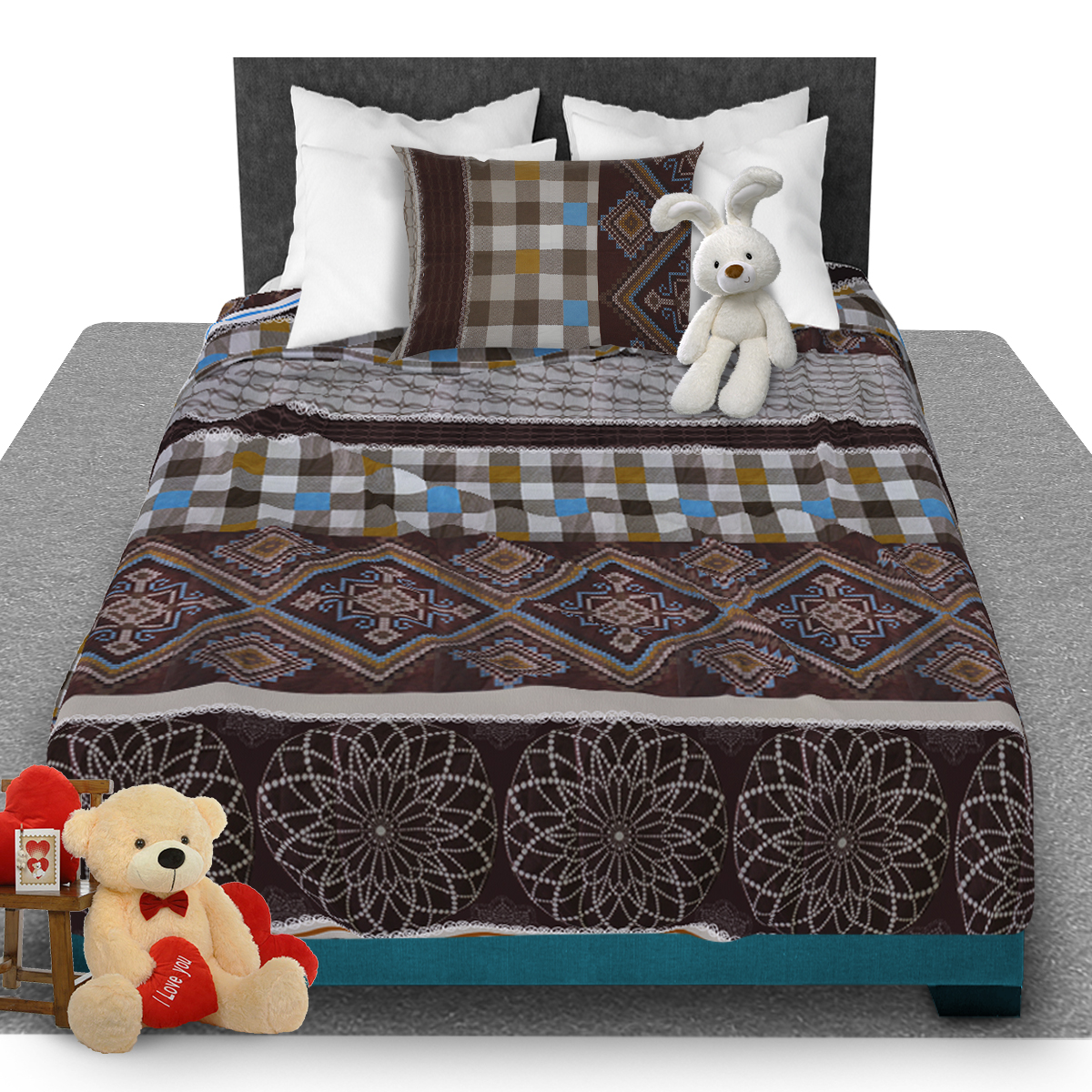 Juego De Sabanas Individuales Estampadas De Microfibra De Poliester 3 Piezas Diseño Elegante Amplias Textura Suave