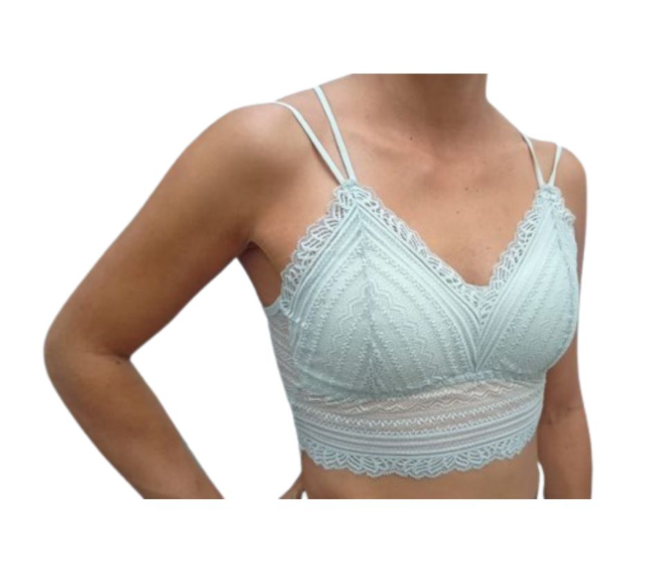 Bralette Top Blusa Encaje Sexy Casual Encaje Push Up.