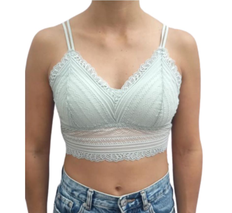 Bralette Top Blusa Encaje Sexy Casual Encaje Push Up.
