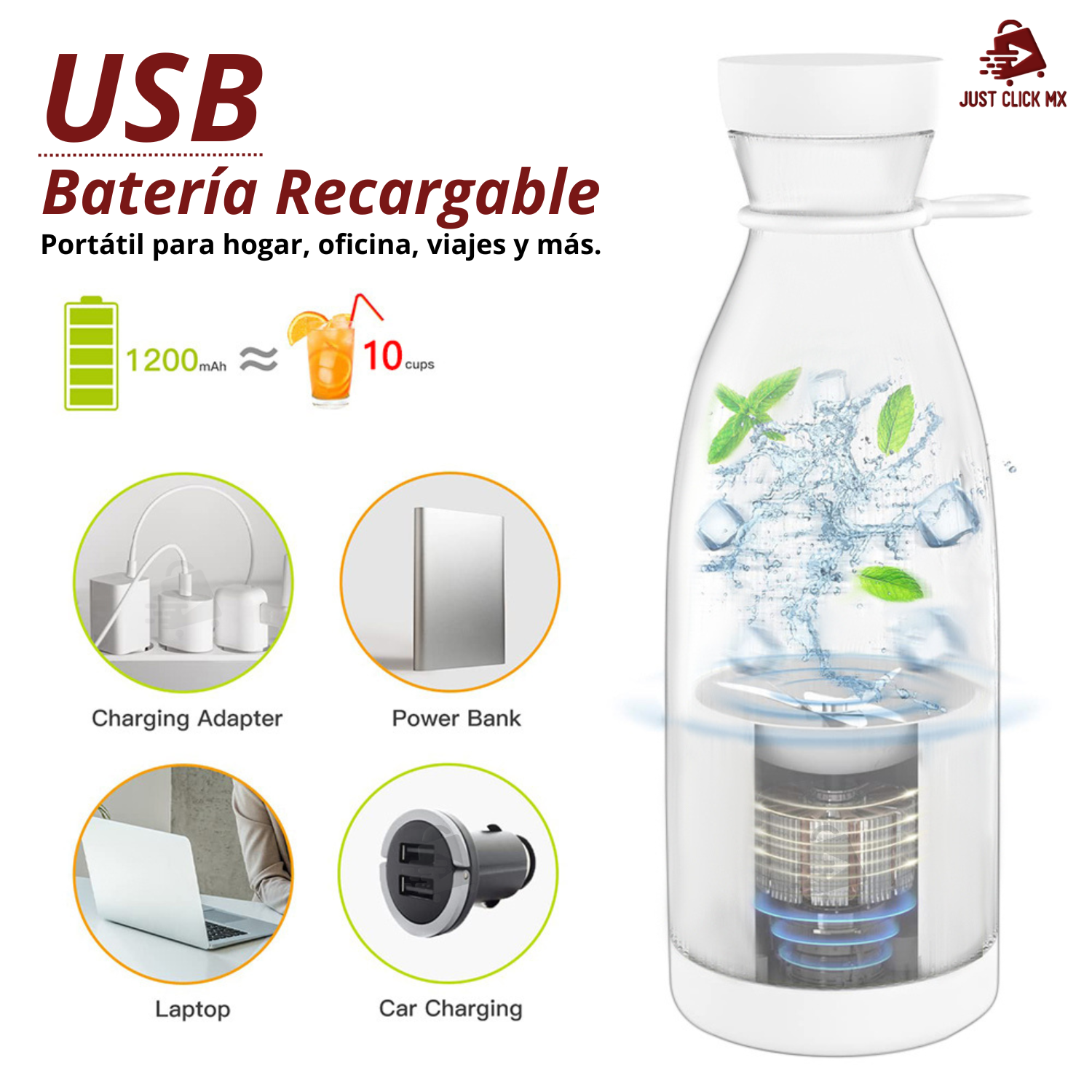 Licuadora Termo Portátil Para Jugos