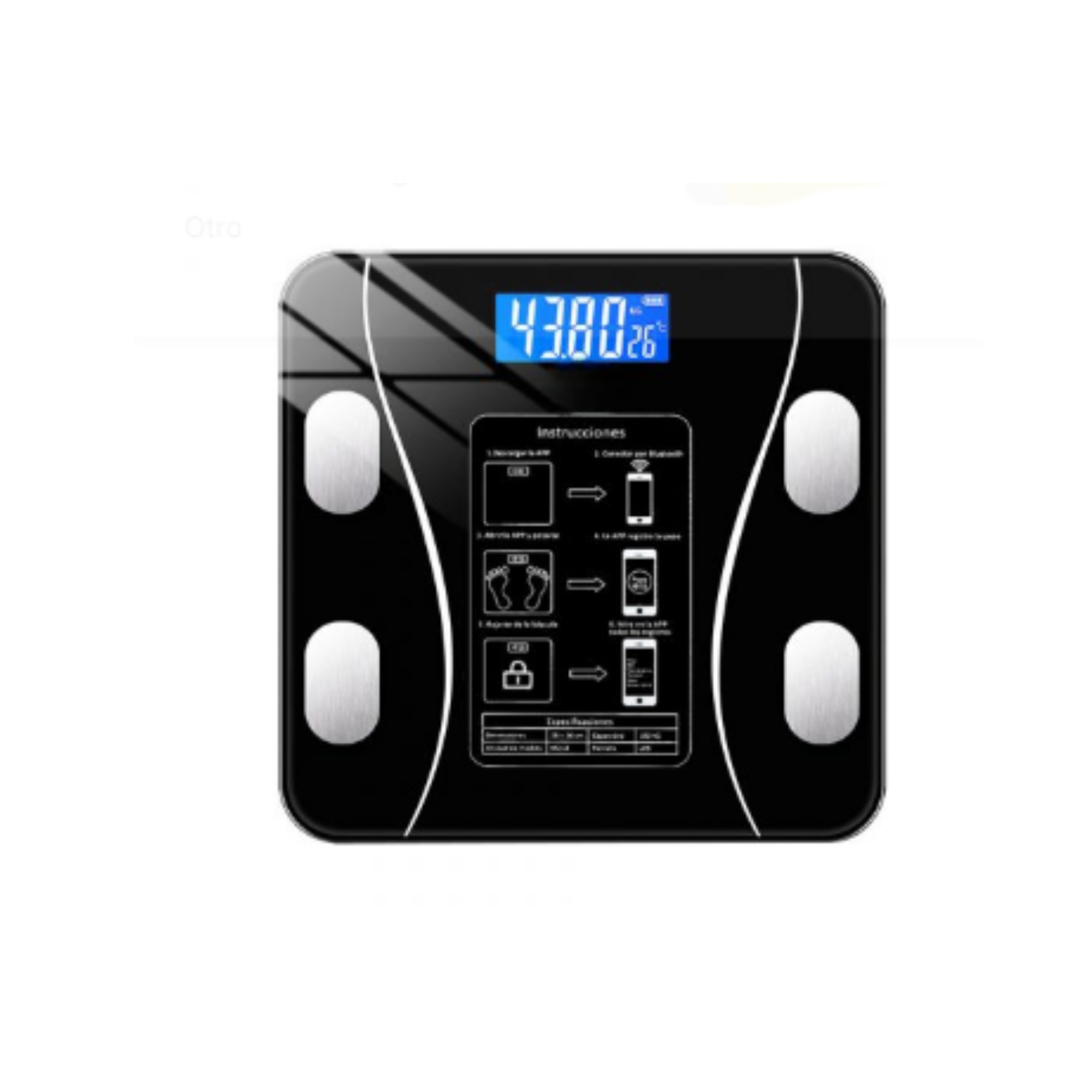 Bascula Digital Inteligente Con App Control Peso y Carga USB