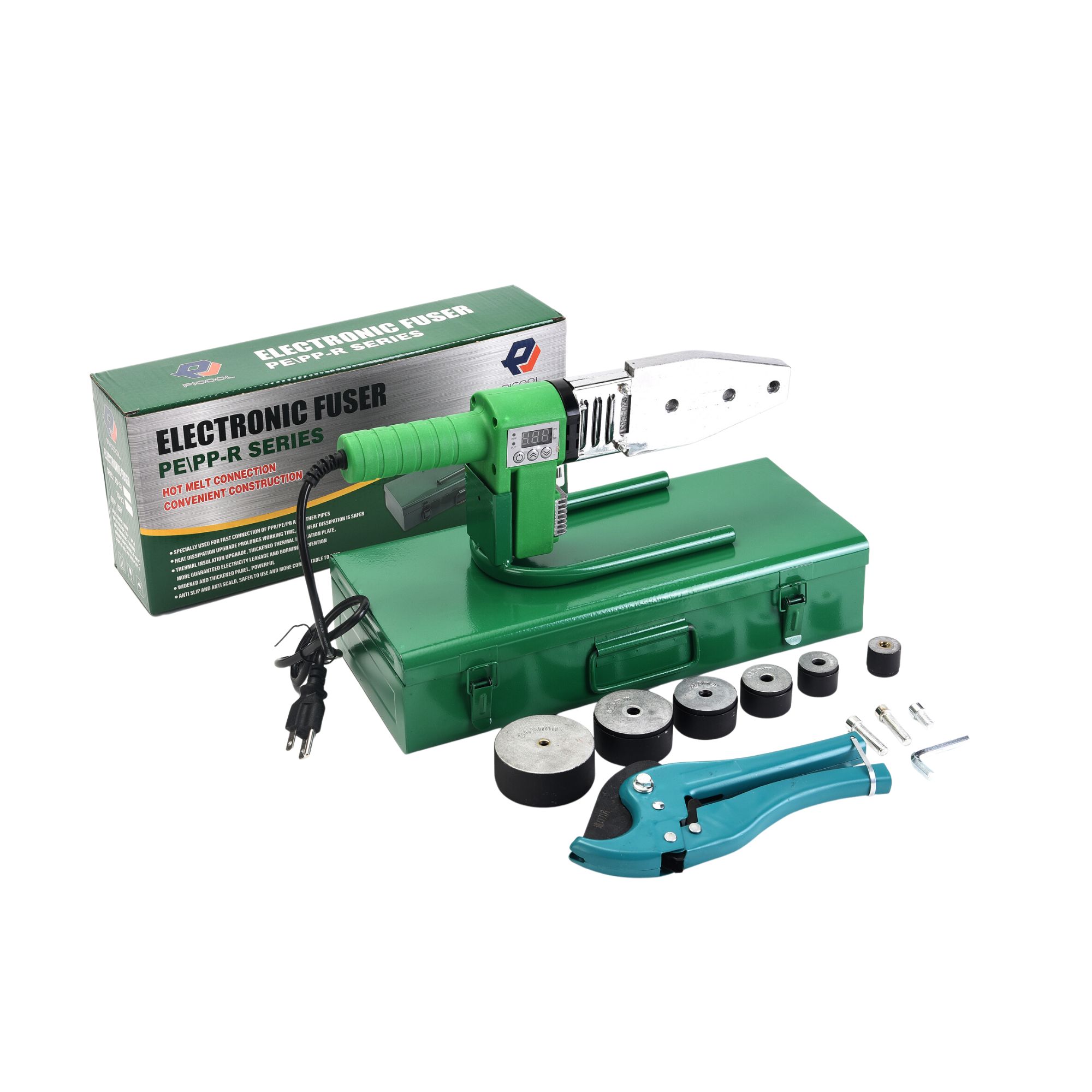 Kit De Termofusor Picool Digital 6 Dados Tijeras Estuche Metalico