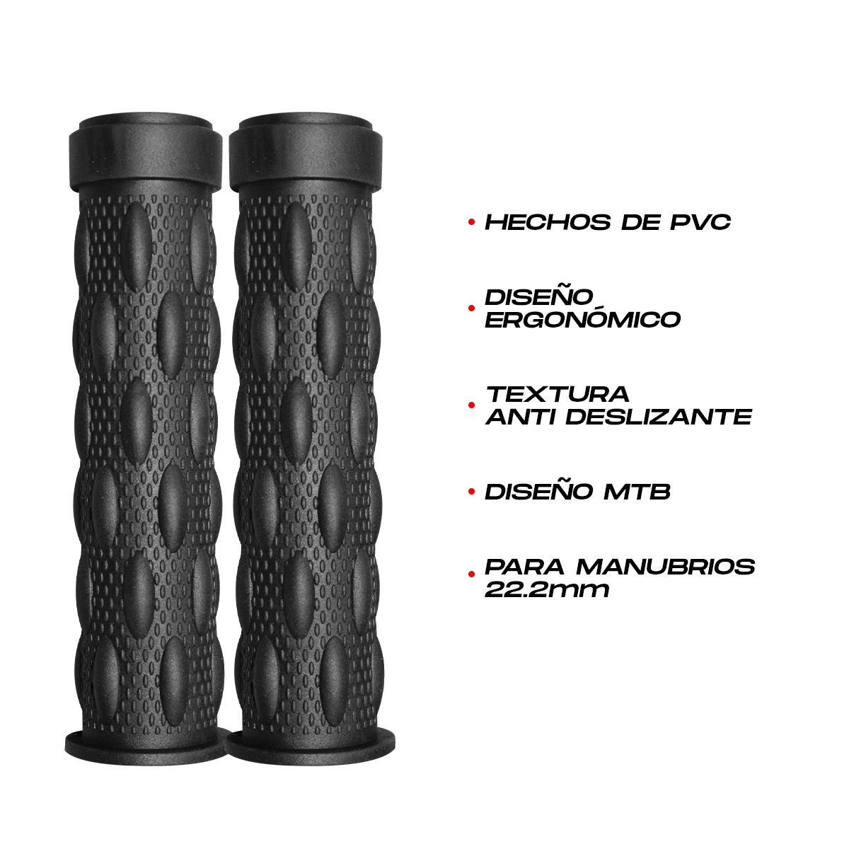 Puños De Goma Manubrio De Bicicleta Mtb Antiderrapante 125mm