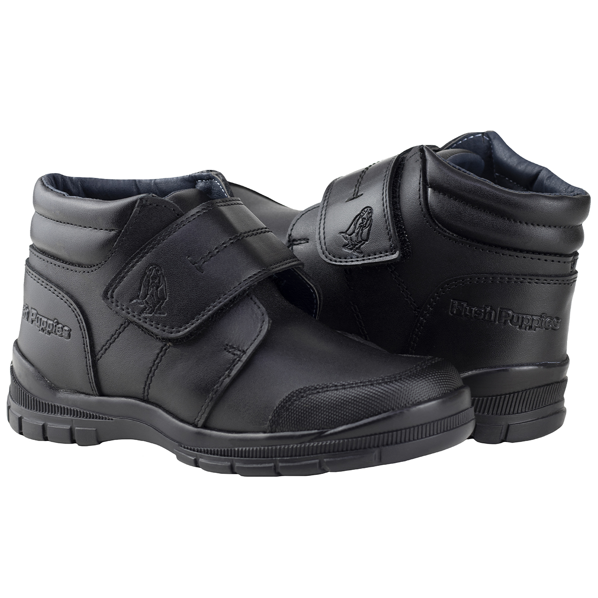 Botin Hush Puppies Juvenil Contactel 1477 Negro Piel 22 26