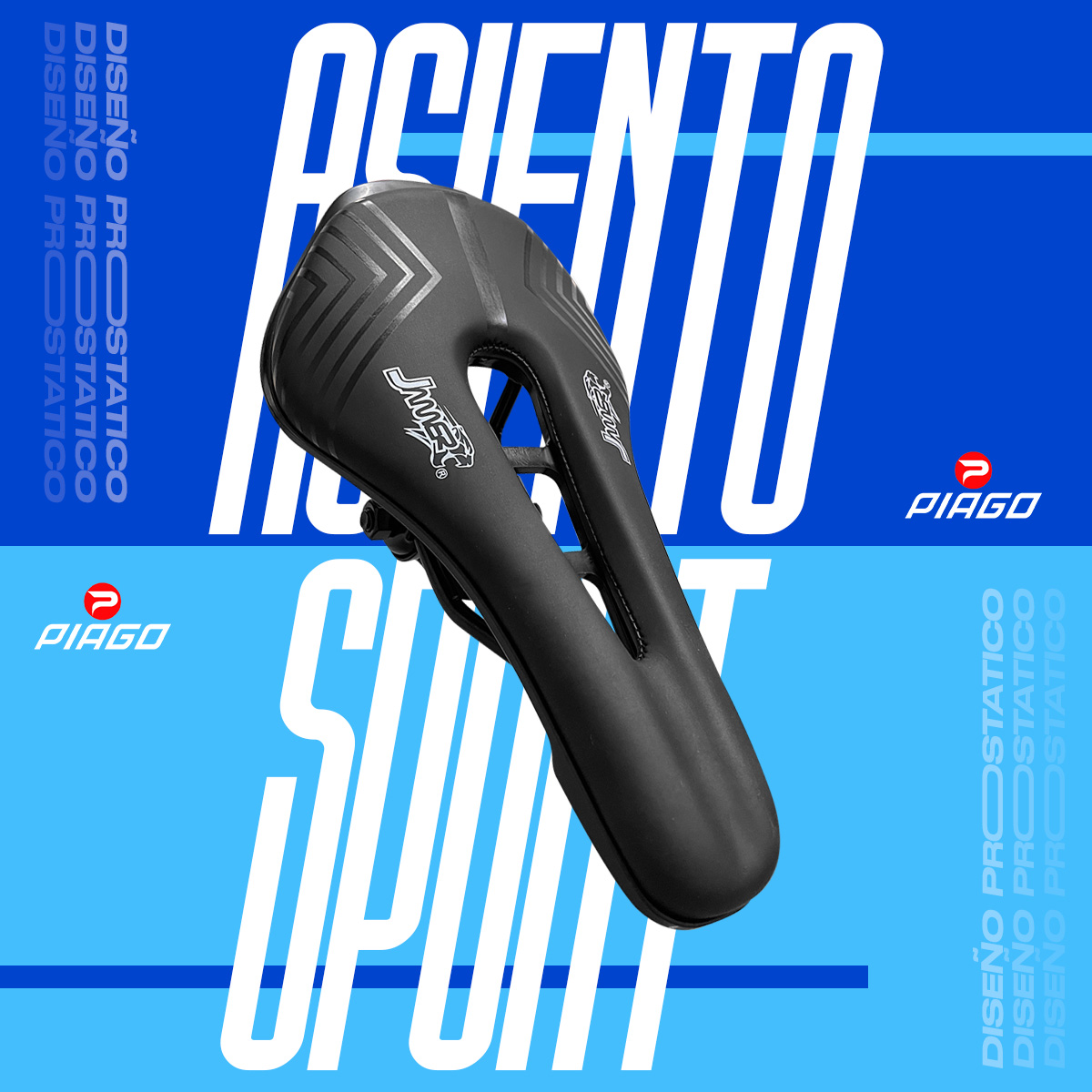 Asiento Deportivo Prostático Para Bicicleta Negro Con Broche