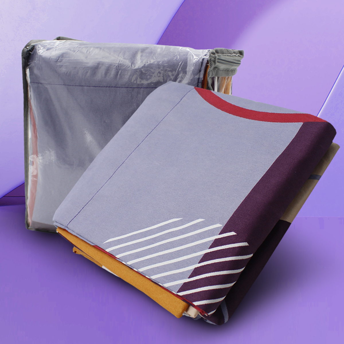  Juego De Sabanas Matrimoniales Estampadas De Microfibra De Poliester 4 Piezas Diseño Elegante Amplias Textura Suave