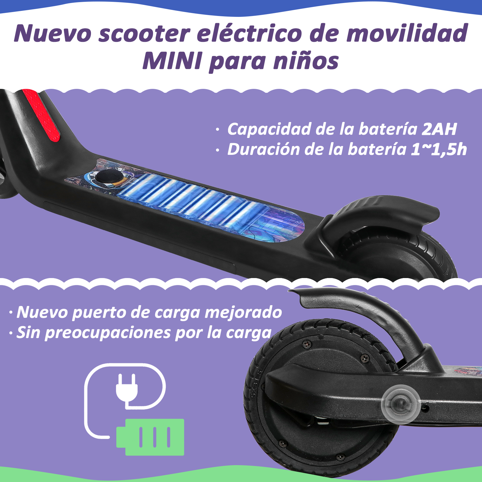 Scooter Eléctrico Honey Whale E8 Negro