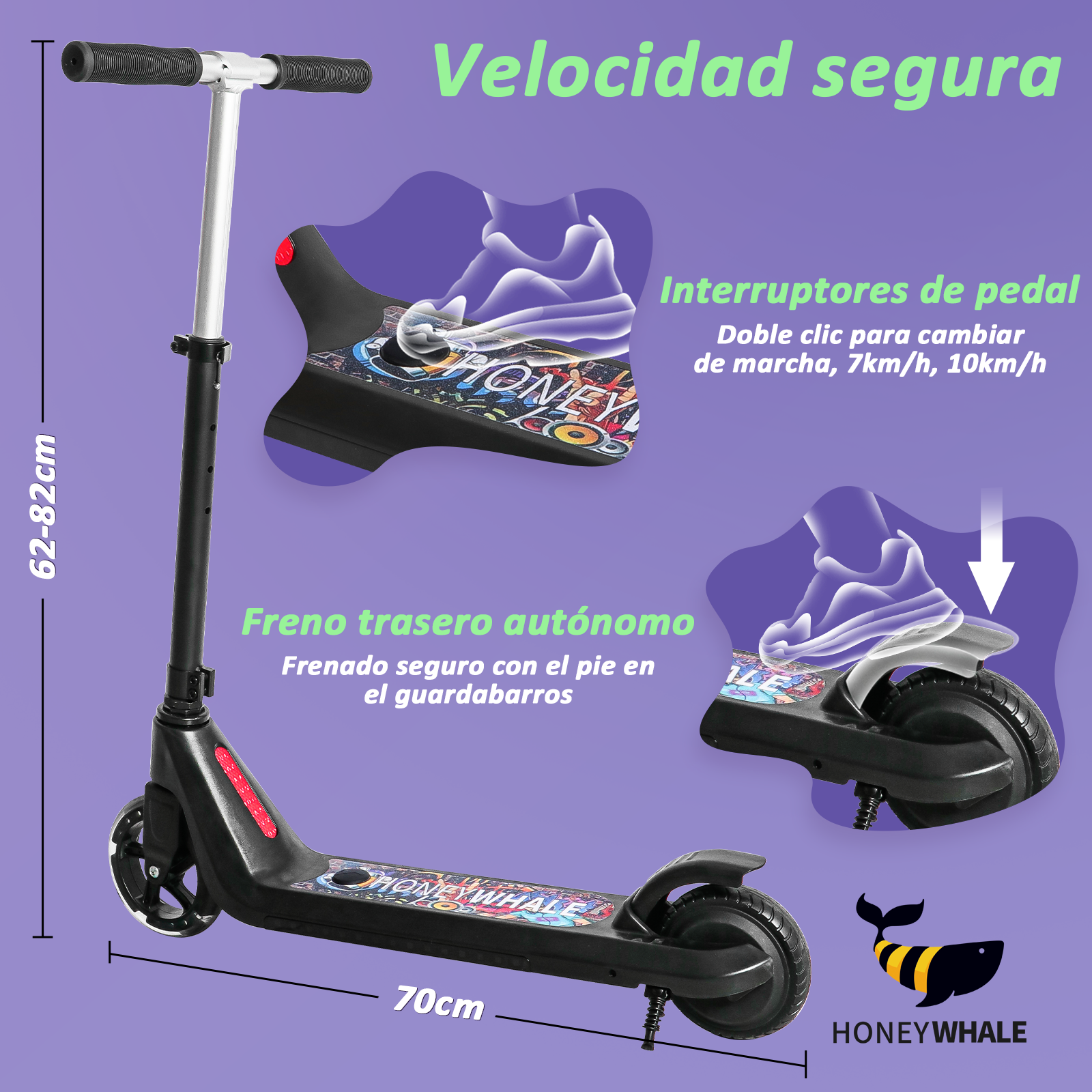 Scooter Eléctrico Honey Whale E8 Negro