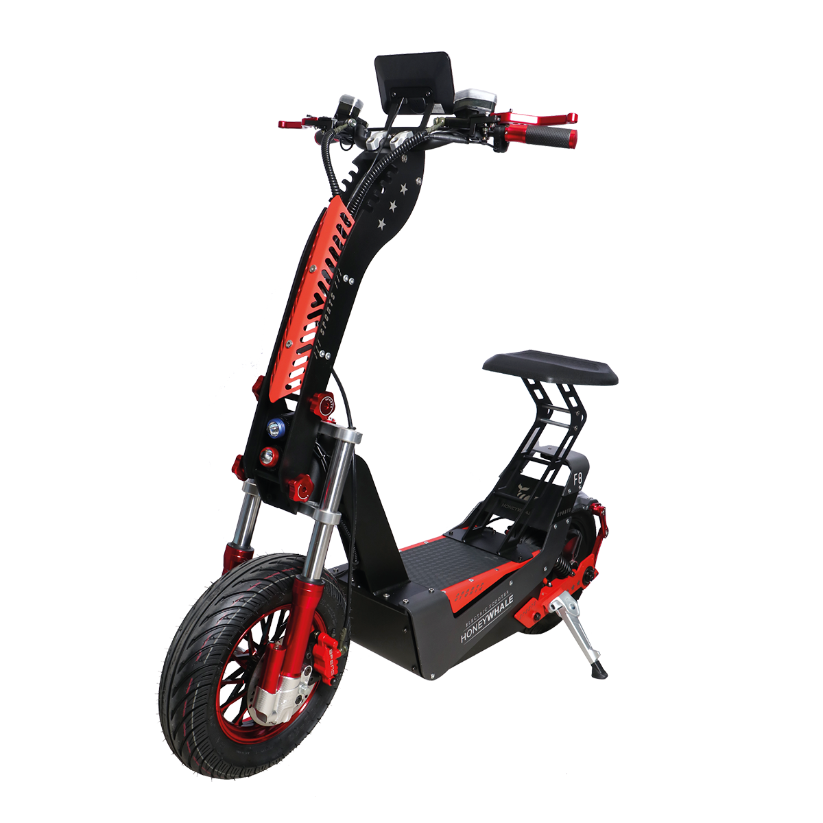 Scooter Eléctrico Honey Whale F8 Negro-Rojo