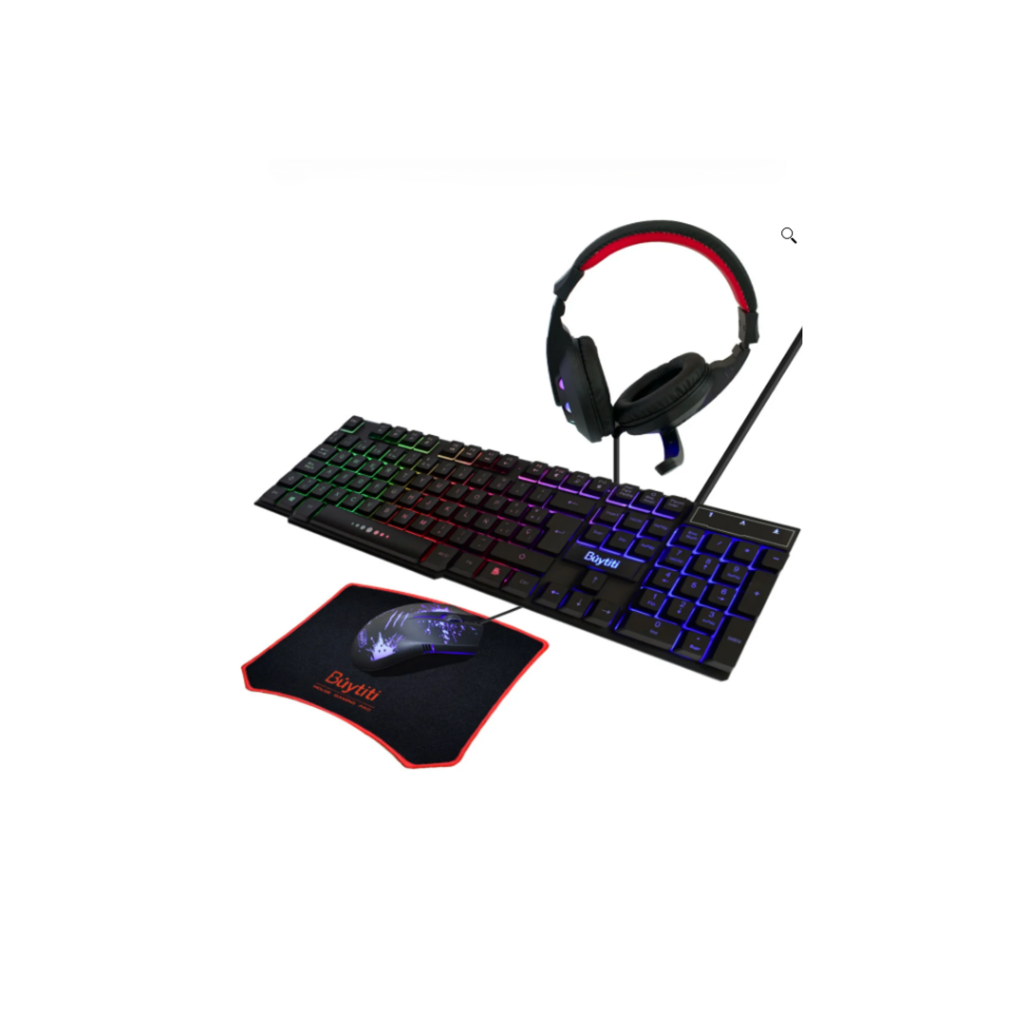 Kit Gamer con luz LED teclado mouse y audífonos