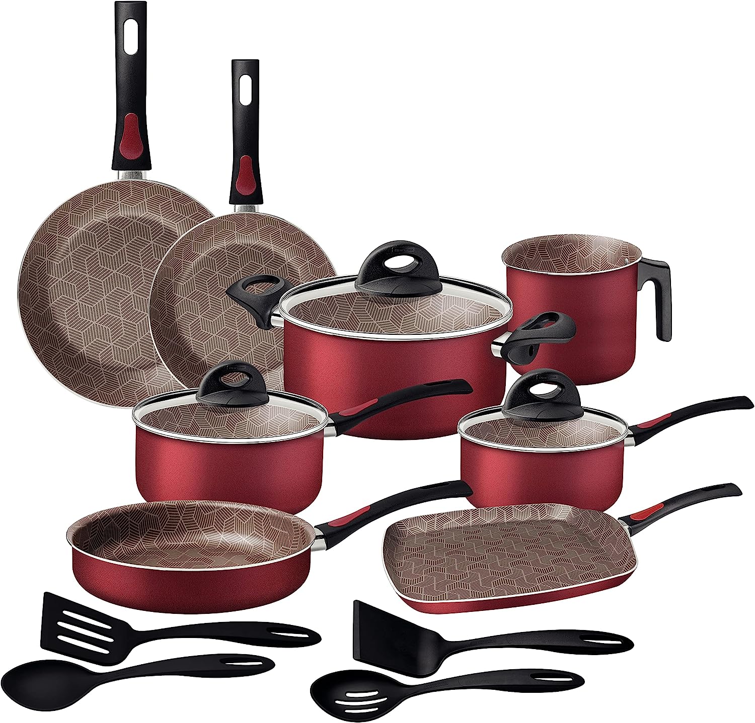 Batería de cocina 15 piezas 2.2mm rojo marca tramontina