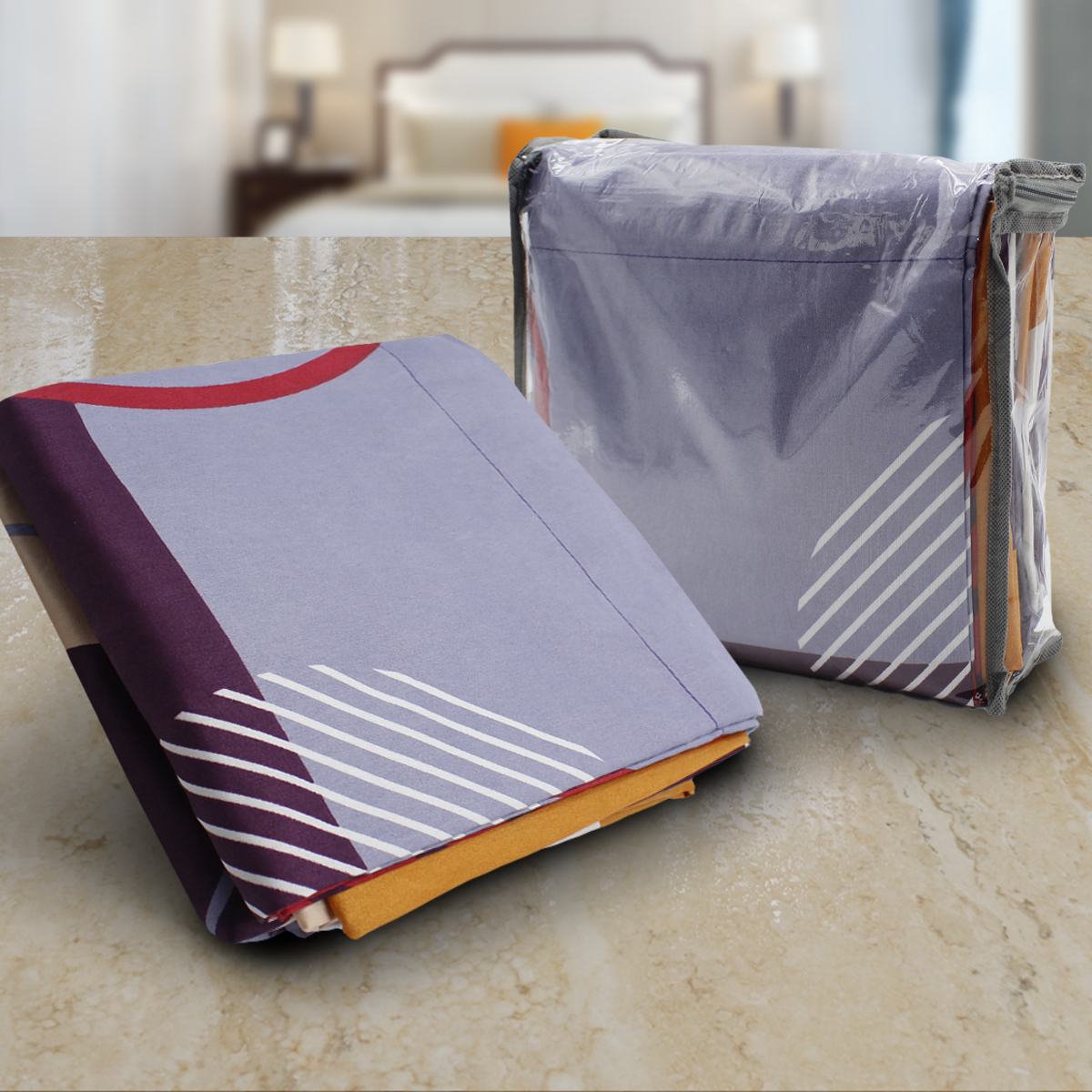 Juego De Sabanas Queen Size Estampadas De Microfibra De Poliester 4 Piezas Diseño Elegante Amplias Textura Suave