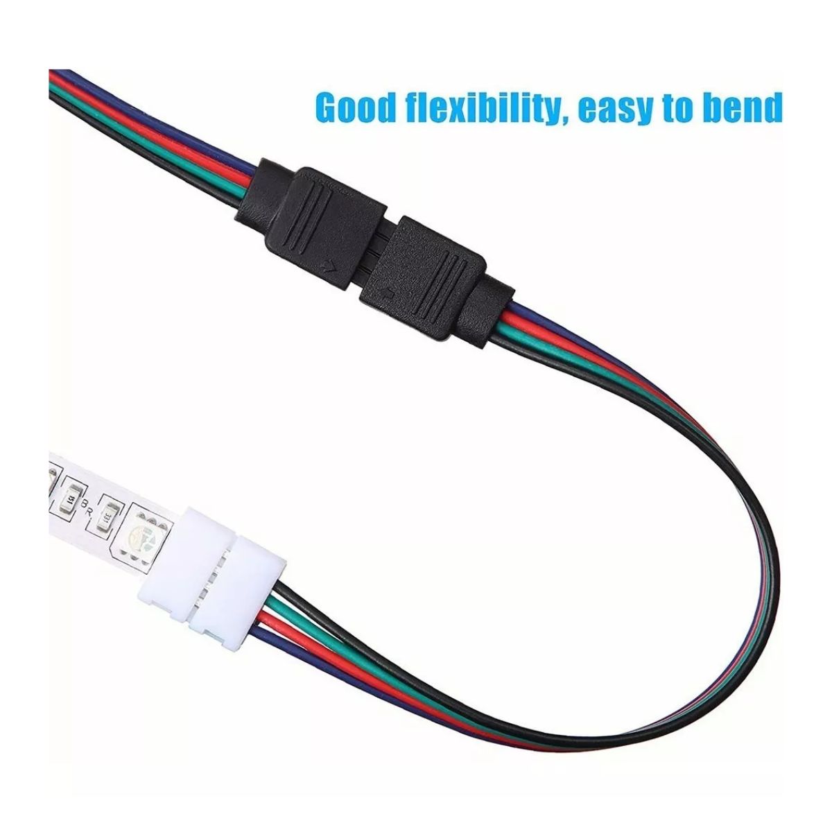 20 Pzs Conector Broche Con Cable 4 Pines Macho Tiras Led Rgb