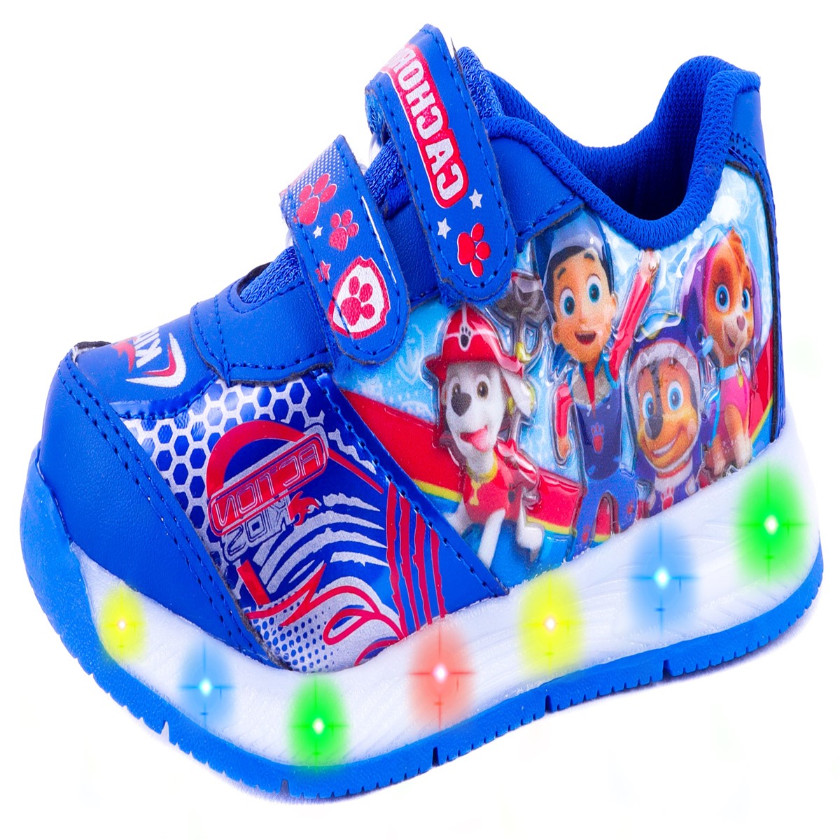 Tenis Niño Patrulla Canina Cachorros Luces Leds Azul 778-ar.
