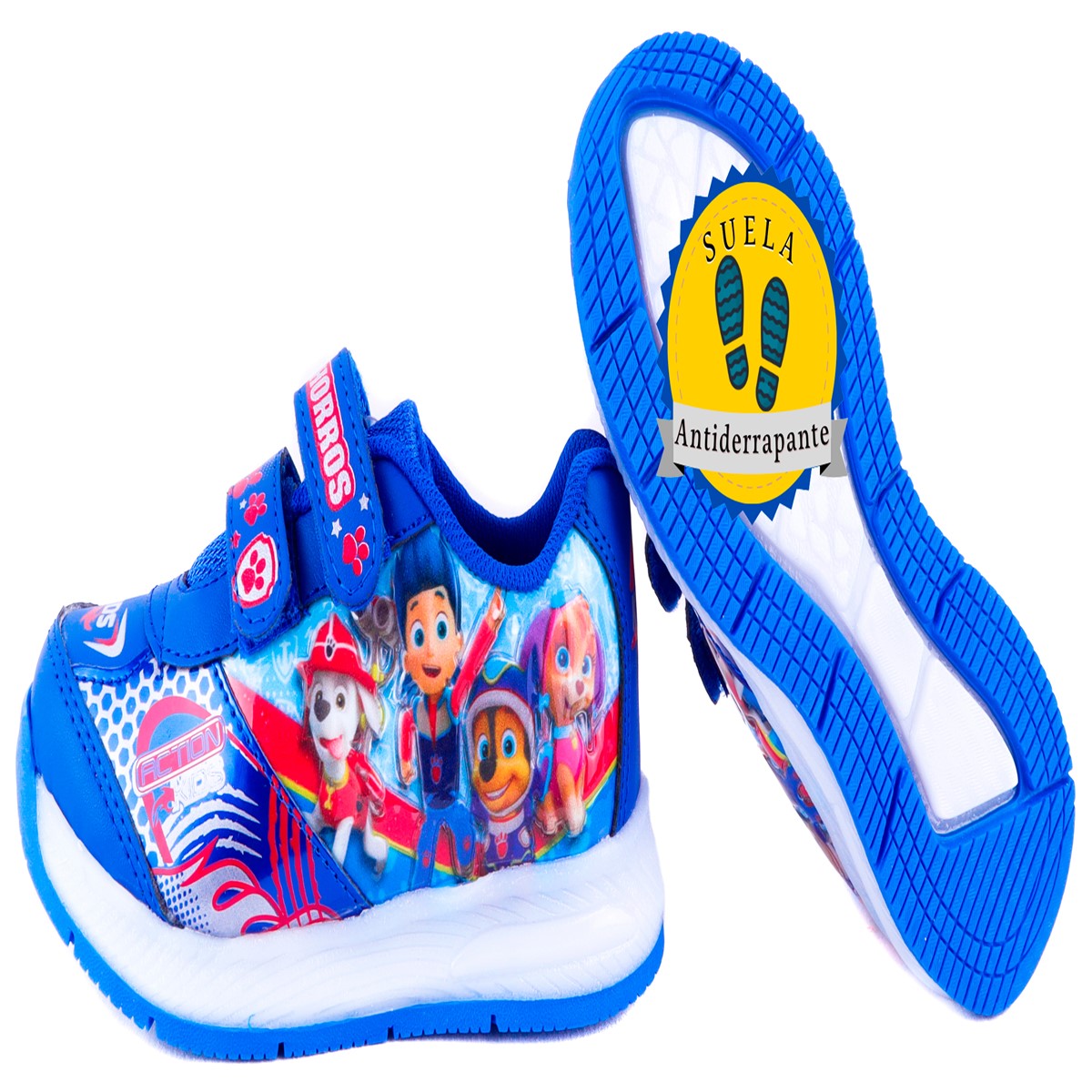 Tenis Niño Patrulla Canina Cachorros Luces Leds Azul 778-ar.