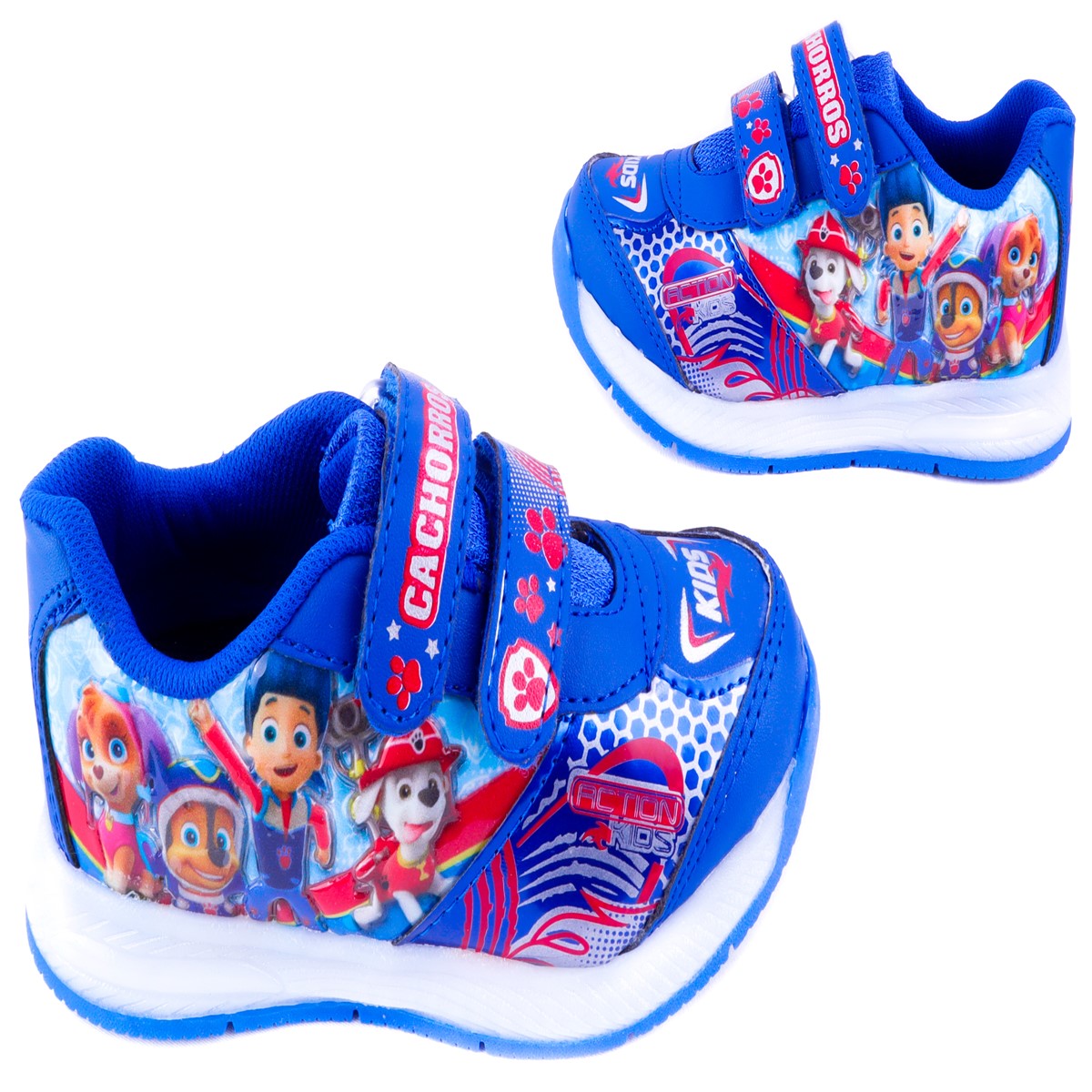 Tenis Niño Patrulla Canina Cachorros Luces Leds Azul 778-ar.