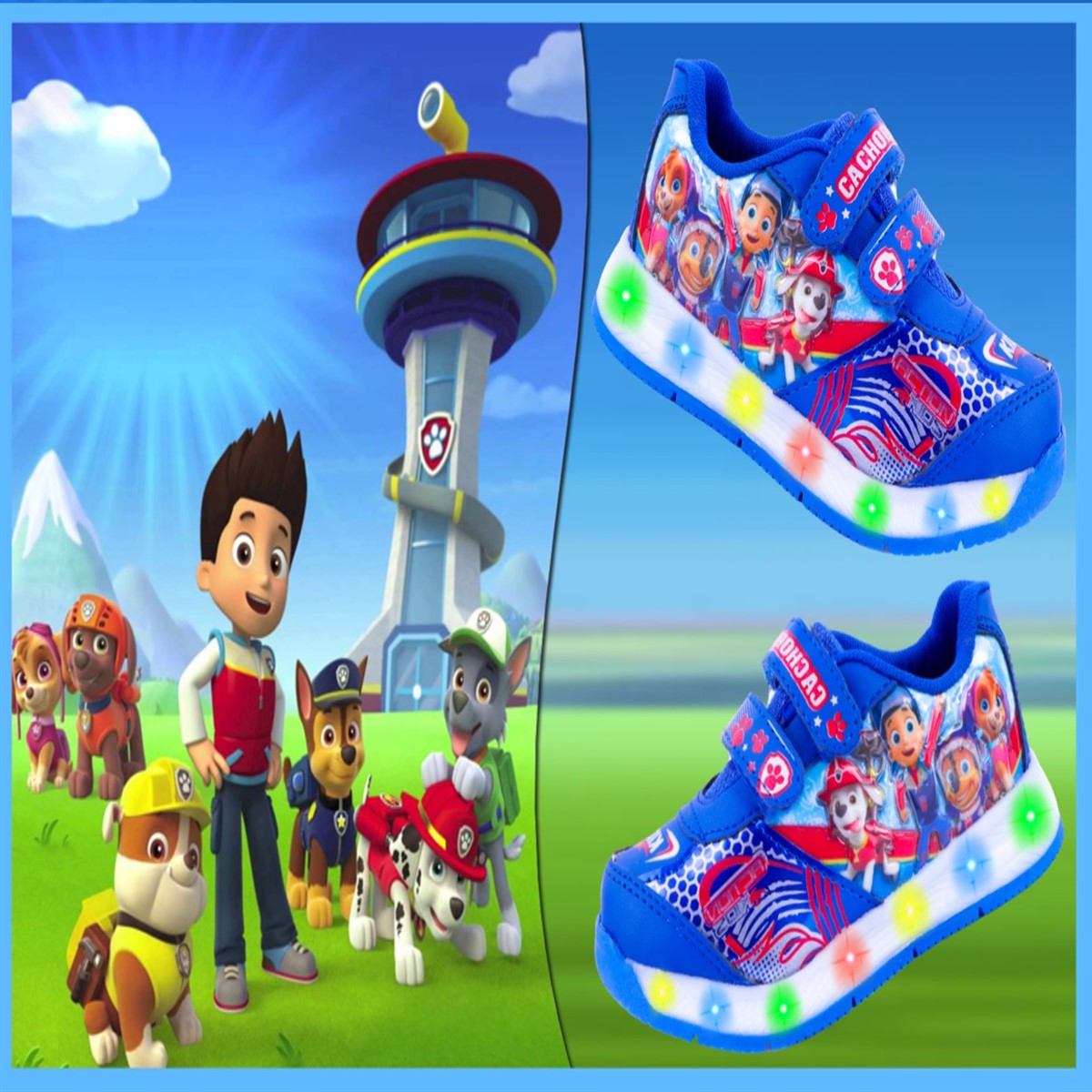 Tenis Niño Patrulla Canina Cachorros Luces Leds Azul 778-ar.