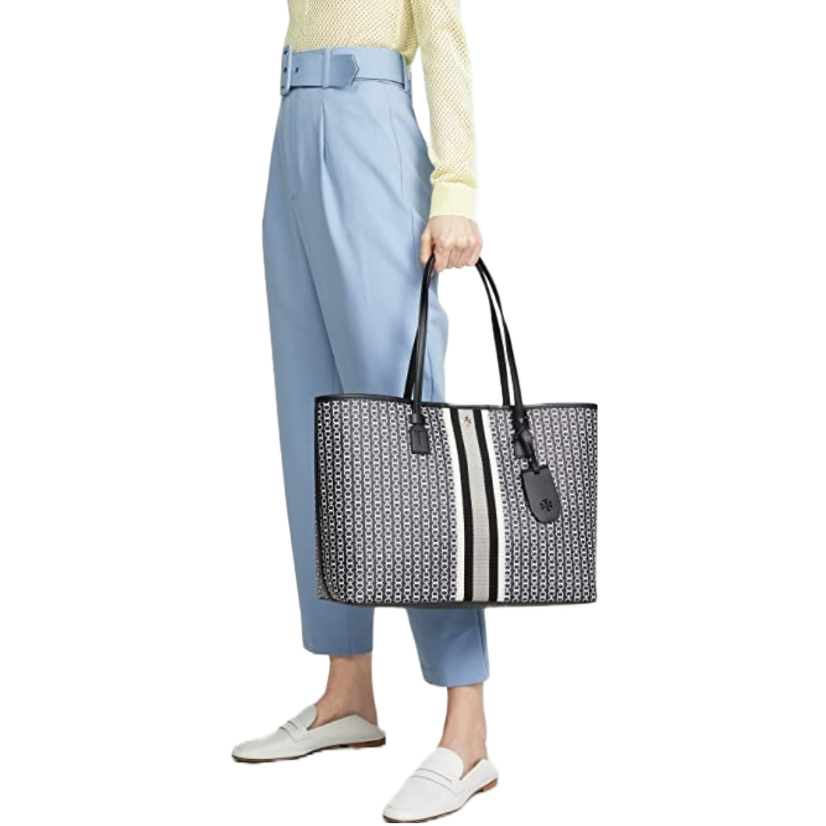 Bolsa Tory Burch Gemini Link Canvas Tote 53303 892 Negro