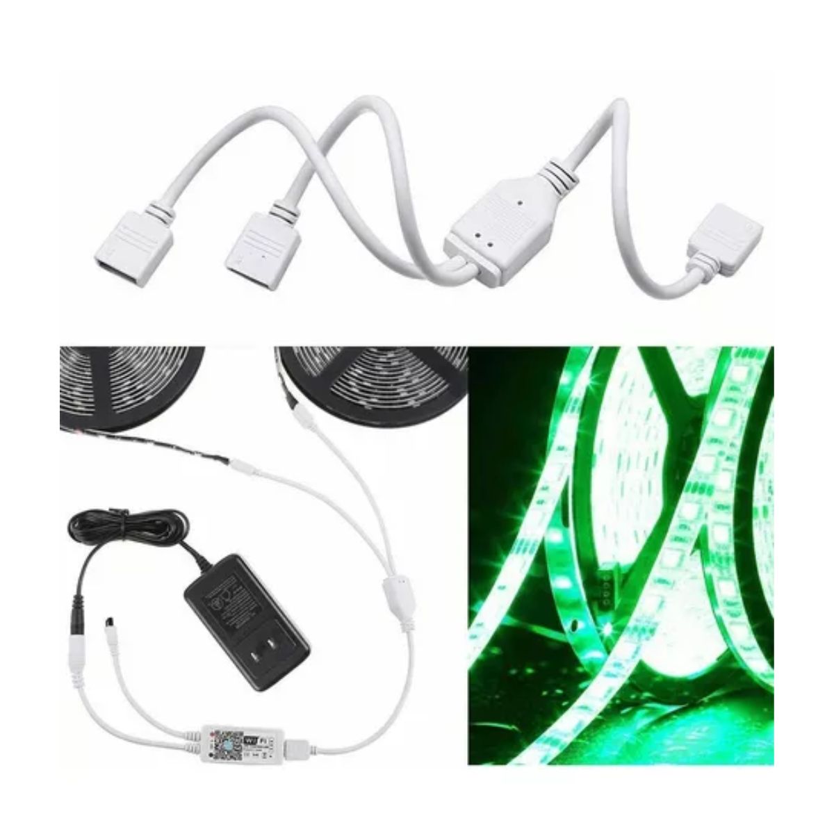  Conector de tira LED con cable. : Herramientas y Mejoras del  Hogar