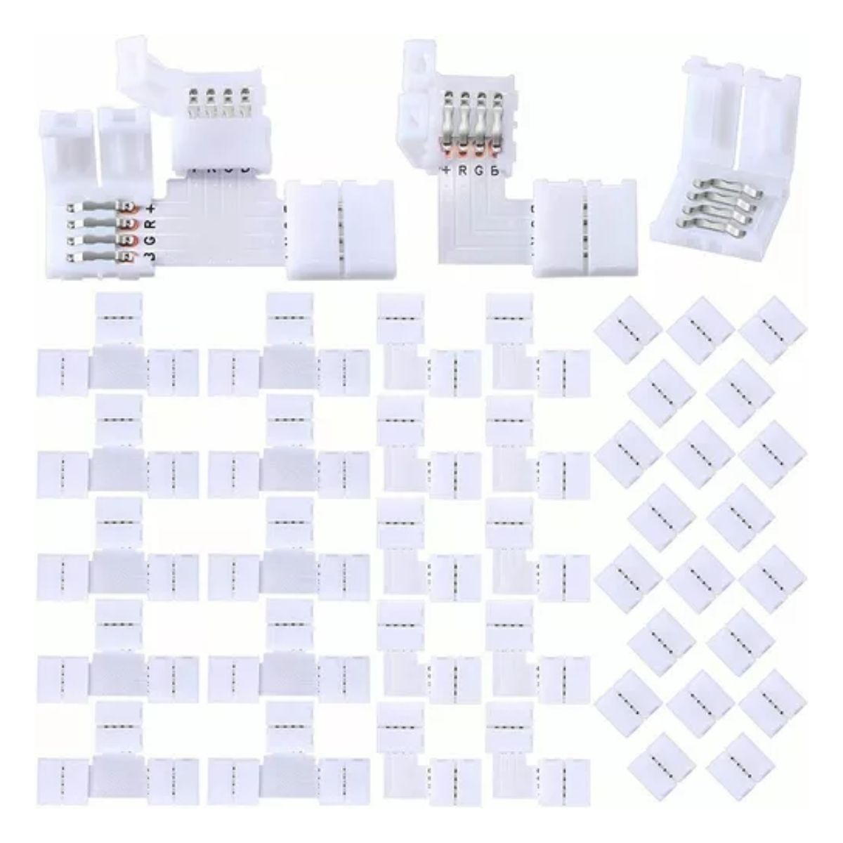 40 Pzs Conector L/t Broche Para Unir Tira Led Rgb 4 Pines